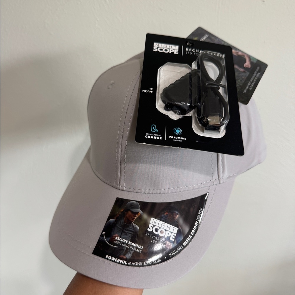 Night Scope LED Light Cap - Light Gray Baseball Hat